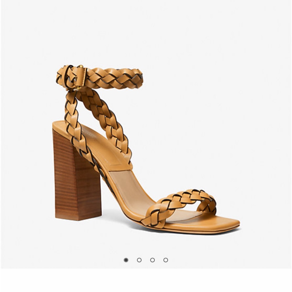 michael kors collection braided block heels